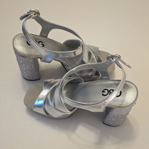 BRAND NEW GBG LOS ANGELES JEWEL STRAPPY HEELS  SANDALS R3 - Picture 8 of 15
